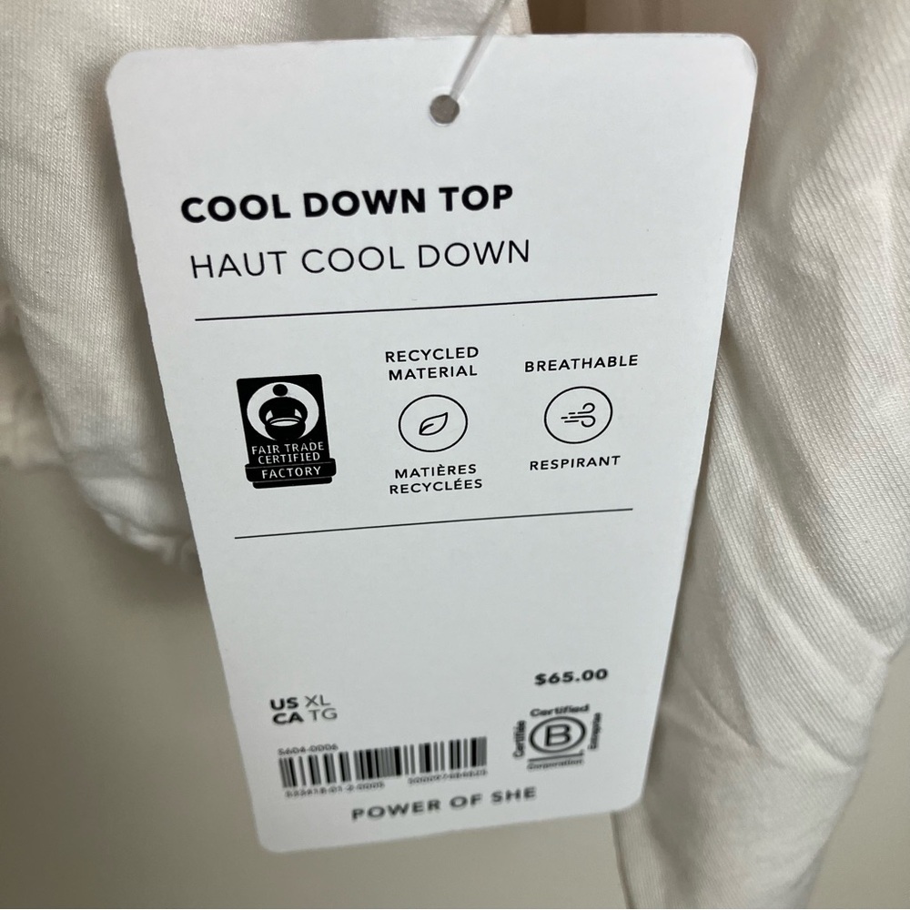NWT Athleta Cool Down Top in Magnolia White Extra Large Tall Shirt - Picture 9 of 9